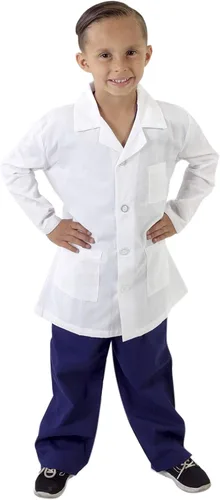 Vista 3 de Natural Uniforms Abrigo de laboratorio para niños, suave al tacto