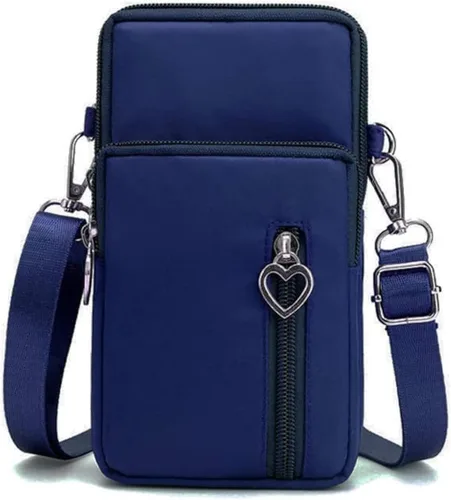 Vista 2 de Bolso cruzado para teléfono celular, pulsera deportiva, cartera con cremallera, bolsa de nailon
