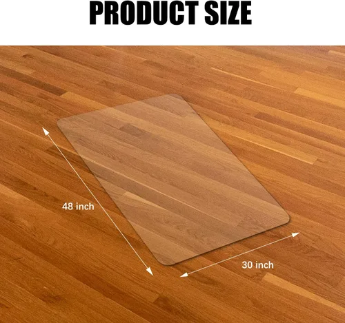 Vista 6 de Vicwe Tapete para silla de oficina para suelo de madera, 30 x 48 pulgadas, totalmente transparente, protector de silla de piso duro, fácil