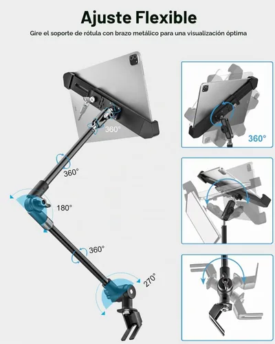 Vista 3 de Soporte de tableta antirrobo para carril de asiento para automóvil/camión, soporte resistente para tableta, soporte para asientos delanteros
