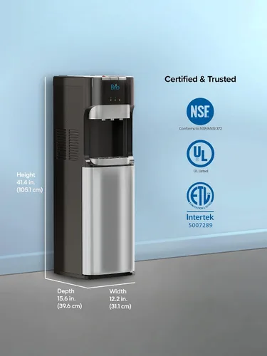 Vista 7 de Brio Dispensador de agua de carga inferior, serie esencial, 3 ajustes de temperatura, agua caliente, temperatura ambiente y fría, aprobado por