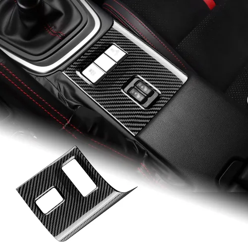 Vista 10 de AIRSPEED Cubierta del panel de la consola central del automóvil debajo del aire acondicionado, accesorios de fibra de carbono dura para Subaru BRZ