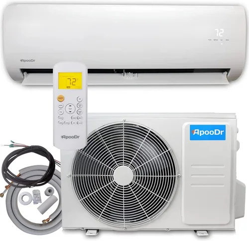 Vista 8 de 9000 BTU Mini Split Aire Acondicionado Sistema Inversor Sin Conductos 16.5 SEER con bomba de calor 220V, con kit de instalación