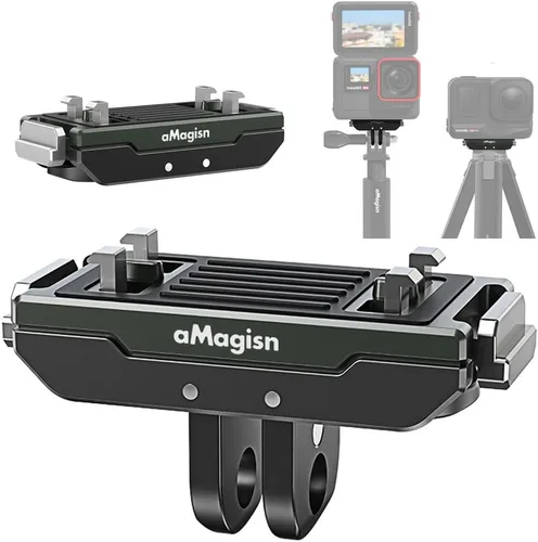 Vista 2 de Soporte magnético de metal compatible con adaptador de liberación rápida Insta360 X4 Air/X5/Ace Pro 2/Ace Pro