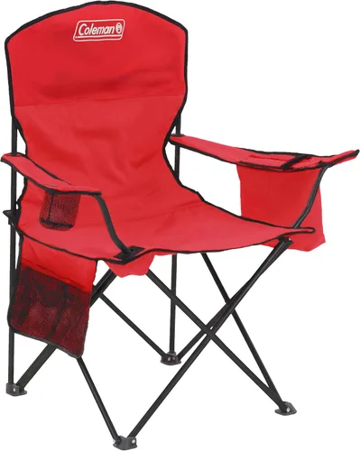 Vista 10 de Coleman Portable Camping Chair with 4-Can Cooler, Cushioned Seat & Back with Side Pockets & Cup Holder, Carry Bag Included, Great for Camping
