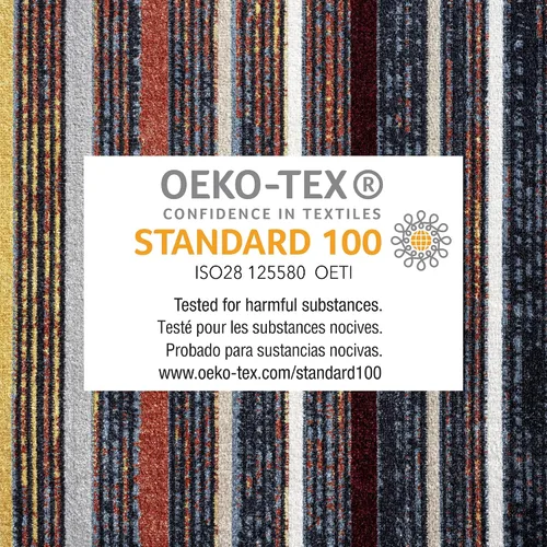 Vista 5 de Everwash Home Dynamix Treasure - Alfombra moderna a rayas lavable a máquina, azul/amarillo, 2.2 x 7.2 pies