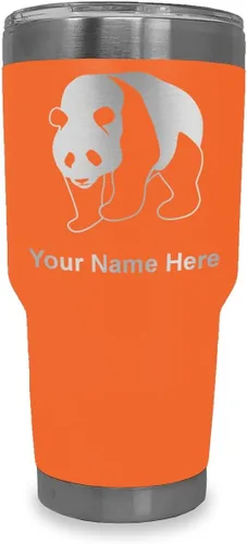 Vista 18 de LaserGram Vaso aislado al vacío de 20 onzas, oso panda, grabado personalizado incluido (negro)
