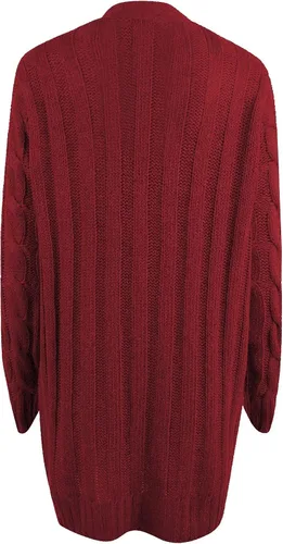 Vista 5 de Fragarn Suéteres de talla grande para mujer, cárdigan bohemio de retazos de manga larga con frente abierto, suéteres de punto con bolsillos