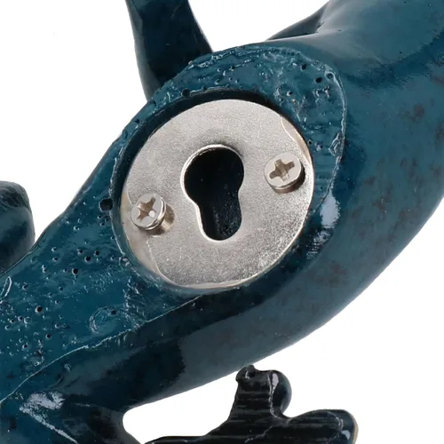 Vista 4 de AB Tools Blue Gecko Lizard Resina Cobertizo de pared Escultura Decoración Estatua Pequeña Casa Ornamento
