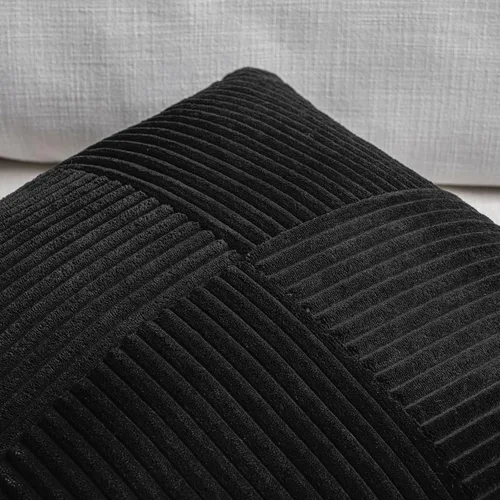 Vista 3 de Fancy Homi Juego de 1 funda de cojín cuadrada negra decorativa de 14 x 14 pulgadas para sala de estar, dormitorio, sofá cama, sofá, cama, funda