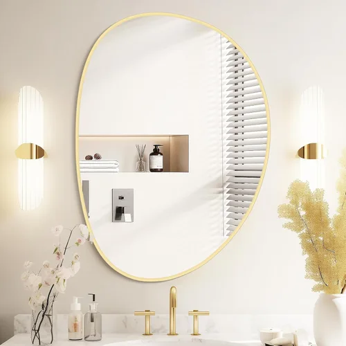 Vista 18 de WallBeyond Espejo asimétrico, espejo de pared irregular, espejos de pared decorativos para dormitorio, sala de estar, entrada, pasillo, espejo