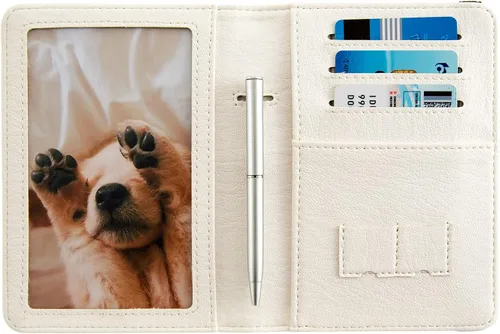 Vista 7 de Fundas para pasaporte, soporte de cuero de alta calidad, con bloqueo RFID, protector organizador de documentos de viaje, bonita cartera de pasaporte