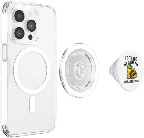 Vista 4 de Tacos y agua Fresca Fun Amante de la comida mexicana Comida Mexicana PopSockets MagSafe PopGrip para iPhone
