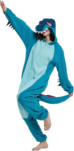 Vista 3 de DarkCom Unisex Adult Onesie Halloween Cosplay Animal Onesie Christmas Pajamas Halloween Costume One Piece Sleepwear