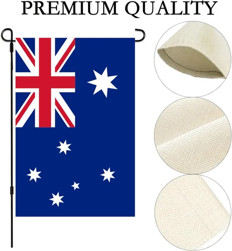 Vista 2 de Banderas pequeñas de jardín australianas pequeñas de 12 x 18 pulgadas, de doble cara, resistentes a la intemperie, para decoración al aire libre