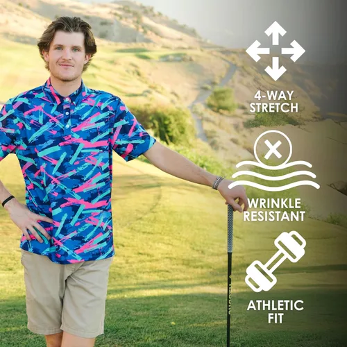 Vista 4 de YATTA GOLF - Camiseta polo de golf de alto rendimiento para hombre