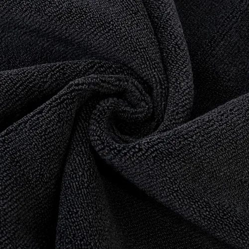 Vista 4 de POLYTE Toalla profesional de secado rápido de microfibra sin pelusas, 16 x 29 pulgadas, paquete de 12 (negro)