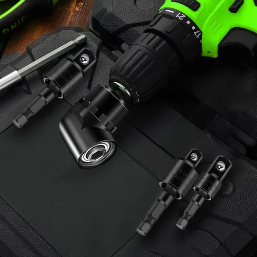 Vista 2 de Juego de extensión de broca flexible Fruholt con accesorio de ángulo recto, juegos de adaptador de enchufe de grado de impacto giratorio de 360°