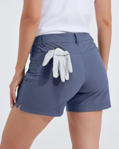 Vista 51 de Willit Pantalones cortos de golf de 4.5 pulgadas para mujer, de secado rápido, casuales, con bolsillos, resistentes al agua
