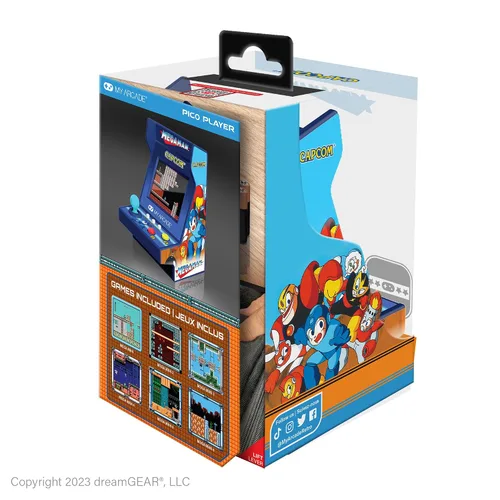 Vista 7 de MY ARCADE Mega-Man Pico Player: 3.7" Portable Tiny Arcade Video Game with 6 Retro Games, 2" Screen Color Display, Small