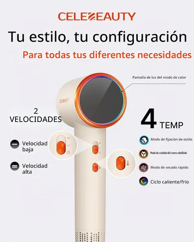 Vista 3 de Secador de pelo iónico con difusor para cabello rizado, secador de viaje de 0.86 libras