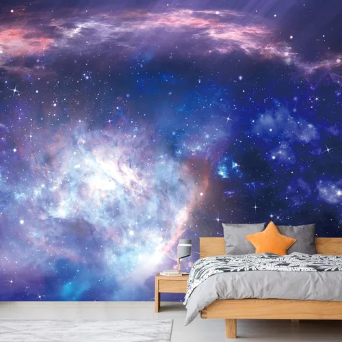 Vista 12 de NWT Calcomanía removible para pared, diseño de nube galáctica, estrella, nebulosa, fantasía, ciencia ficción, astronomía y arte espacial, arte
