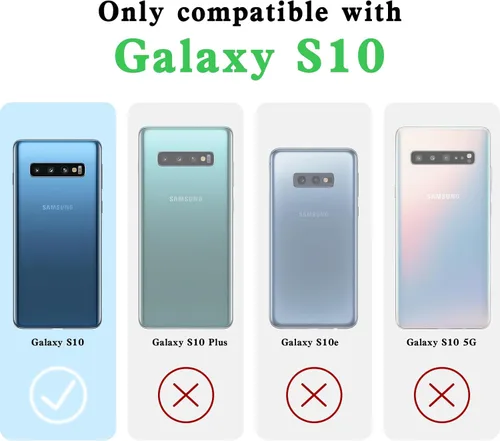 Vista 2 de Funda para Galaxy S10, TPU suave con purpurina, elegante, mariposa, floral, corazón, transparente, funda protectora con correa (oro rosa)