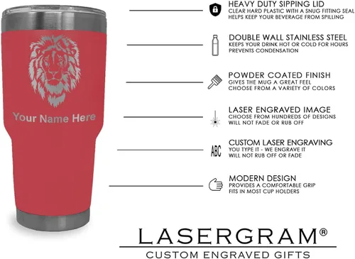 Vista 76 de LaserGram Vaso aislado al vacío de 20 onzas, notas musicales, grabado personalizado incluido (negro)