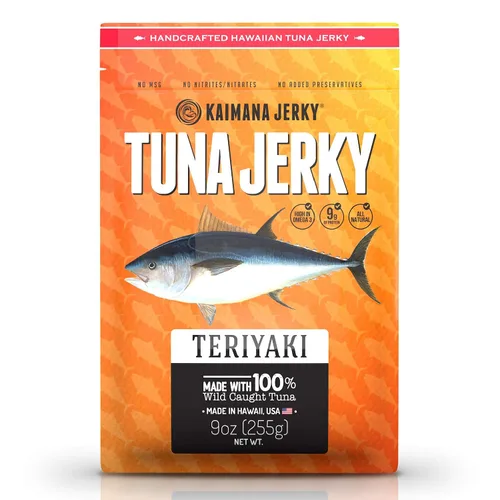 Vista 8 de Kaimana Ahi Atún Jerky, chile hawaiano, 2 onzas, capturado en la naturaleza, alto en Omega 3, totalmente natural, fabricado en los Estados Unidos