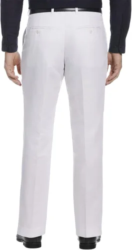 Vista 2 de Perry Ellis Pantalón de mezcla de lino de ajuste moderno para hombre Blanco brillante