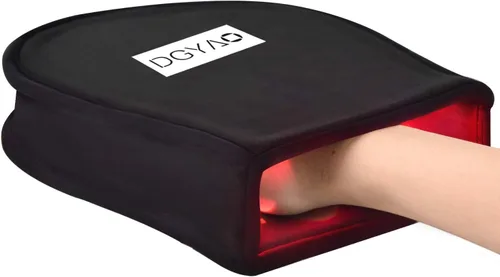 Vista 10 de DGXINJUN Terapia de luz roja inalámbrica para dedos de mano, alivio del dolor de palma, dispositivos de terapia de luz infrarroja cercana, portátil