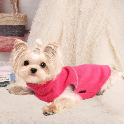 Vista 7 de Ropa de perro para perros pequeños, suéteres para perros pequeños, gatos, chaleco de forro polar, chaqueta cálida de forro polar para perro, ropa