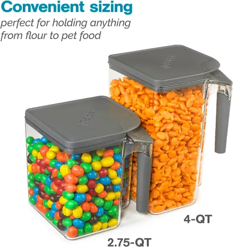 Vista 3 de Polder Handle-It - Recipiente de plástico sin BPA, contenedor apilable de almacenamiento de cocina, solución de almacenamiento de alimentos