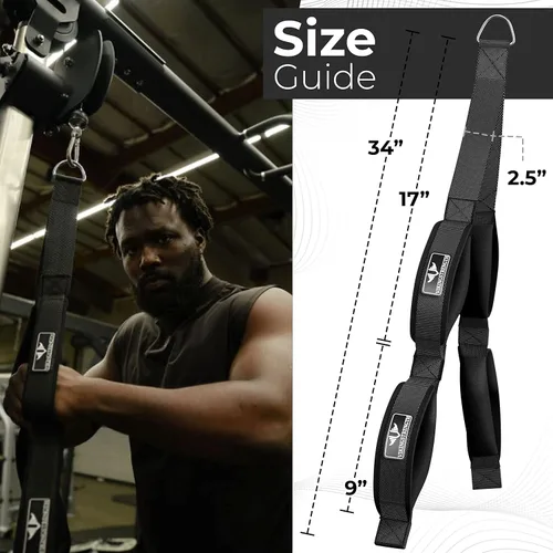 Vista 5 de VIKINGSTRENGTH Accesorio patentado de cable de cuerda de tríceps – Longitud mejorada para un máximo compromiso muscular – Cómodo agarre