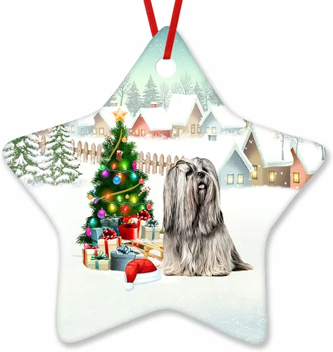 Vista 91 de Prezzy Airedale Terrier - Adorno para decoración de árbol de Navidad, regalos lindos para amantes de los perros, para familiares y amigos, nuevo