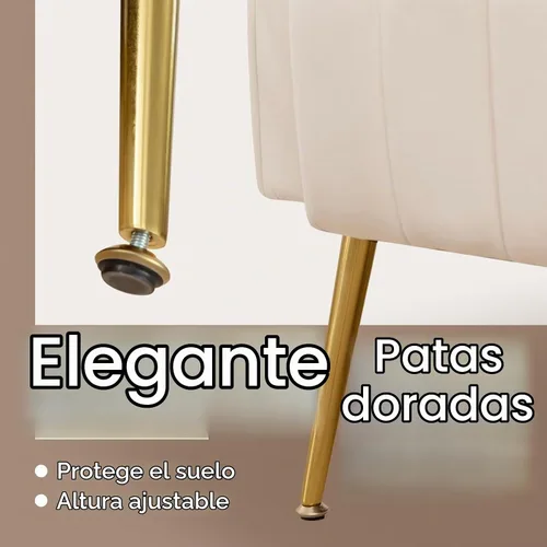 Vista 6 de Silla de Acento Moderna Tapizada para Sala de Estar, Silla con Brazo de Respaldo Alto con Patas de Metal Silla de Lectura Lumbar para Dormitorio