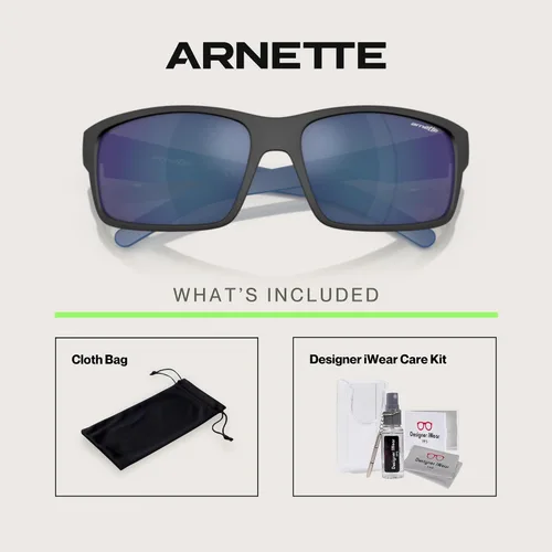 Vista 4 de ARNETTE AN4202 - Gafas de sol rectangulares para hombre + paquete con kit de cuidado de gafas de diseñador iWear