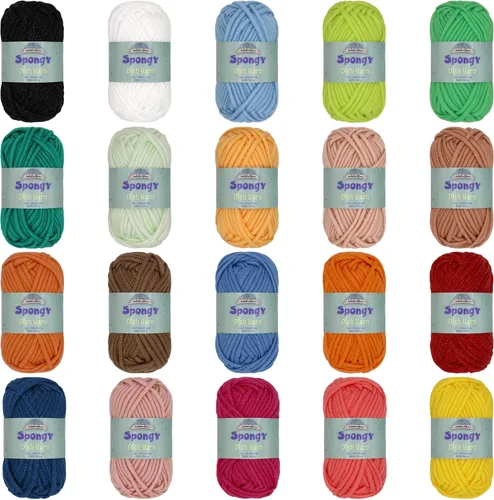 Vista 30 de JubileeYarn Hilo esponjoso para platos - 50 g/madeja de nylon grueso - paño de cocina - negro - 4 madejas
