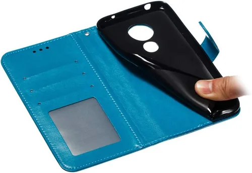 Vista 5 de LEECOCO Moto G7 Power Case Mandala Embossing Luxury PU Leather Flip Notebook Wallet Bookstyle Magnetic Stand Card Slot Folio Bumper Funda