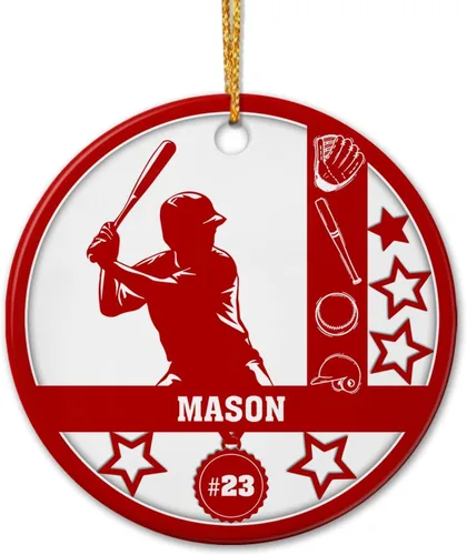 Vista 18 de Adorno de cerámica para jugador de bádminton, regalo para hombres y mujeres, adorno de cerámica personalizado para Navidad 2025, adorno para amantes