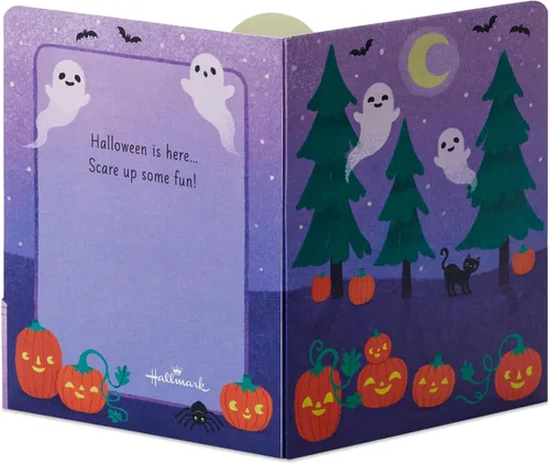 Vista 3 de Hallmark Paper Wonder - Tarjeta desplegable de Halloween con música y luces (fantasma)