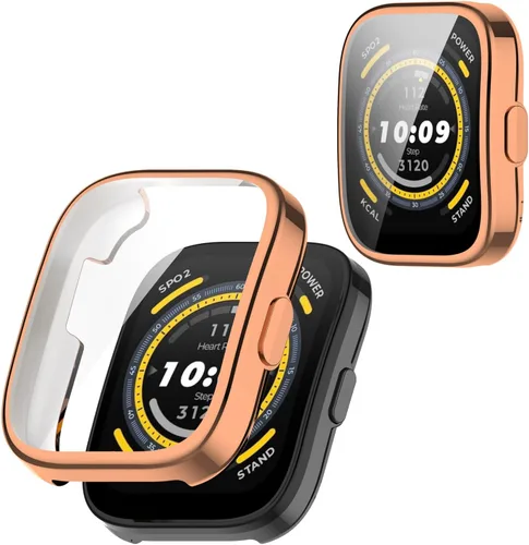 Vista 8 de Paquete de 2 fundas de poliuretano termoplástico con protector de pantalla para Amazfit Bip 5, protector de pantalla HD ultrafino, antiarañazos, sin