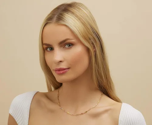 Vista 4 de Barzel 18K Gold Plated Multi Stone Crystal Baguette Necklace for Women - Made In Brazil