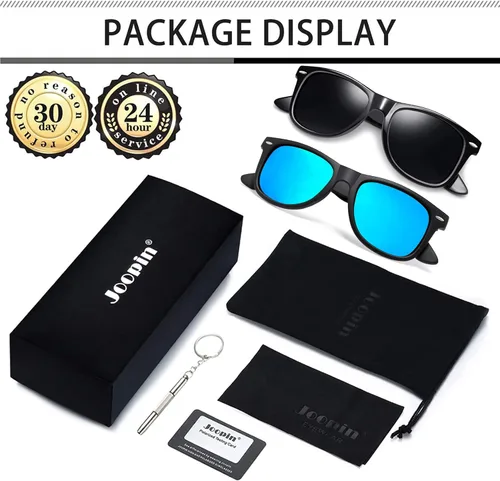Vista 6 de Joopin Gafas de sol cuadradas polarizadas con protección UV para hombre y mujer