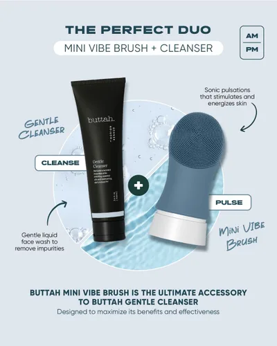 Vista 6 de Buttah Skin by Dorion Renaud Buttah Mini Vibe - Cepillo limpiador con soporte, tecnología nueva y mejorada para limpieza profunda y exfoliación