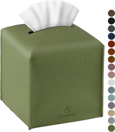 Vista 21 de Funda para Caja de Pañuelos, Jeethemy Porta Caja de Pañuelos Cuadrada de Cuero PU, Moderno Estuche de Pañuelos Organizador Dispensador de Papel