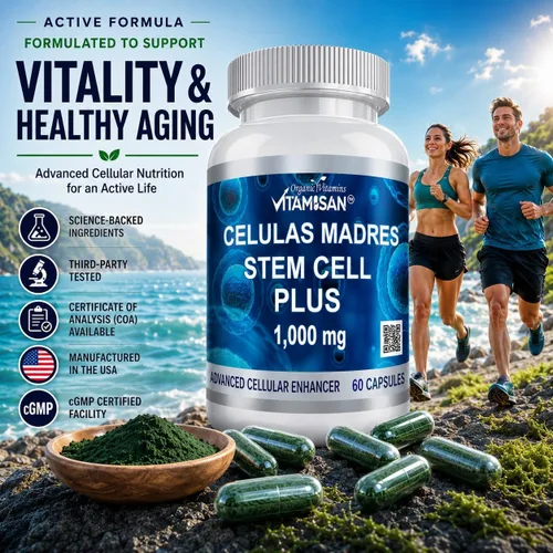 Vista 3 de VITAMISAN Celulas Madres 6 Botellas Algas Azul Verde AFA