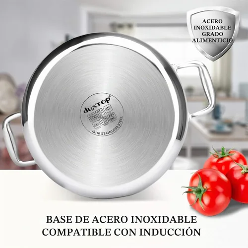 Vista 4 de Duxtop Olla de acero inoxidable de tres capas con tapa, 6.5 cuartos