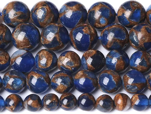 Vista 55 de 60 cuentas sueltas de piedra natural de turquesa africana de 0.236 pulgadas (6 mm) para hacer joyas, pulseras de bricolaje
