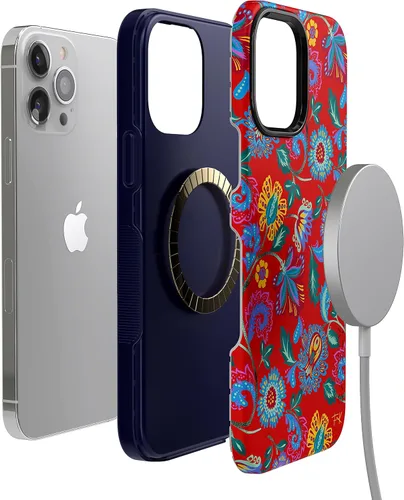 Vista 6 de Funda Casely para iPhone 13 Pro Compatible con MagSafe Flores Pintadas Funda Floral de Frida Kahlo para iPhone 13 Pro